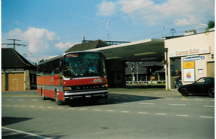 (012'616) - AFA Adelboden - Nr. 12/BE 26'702 - Setra am 25. Juni 1995 beim Bahnhof Frutigen