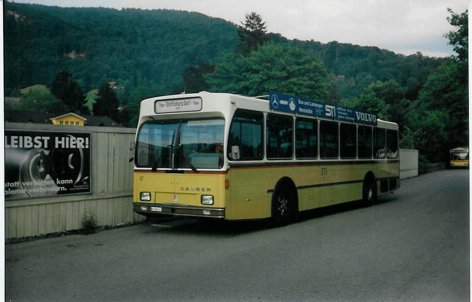 (014'524) - STI Thun - Nr. 47/BE 396'547 - Saurer/R&J am 19. Juli 1996 bei der Schifflndte Thun