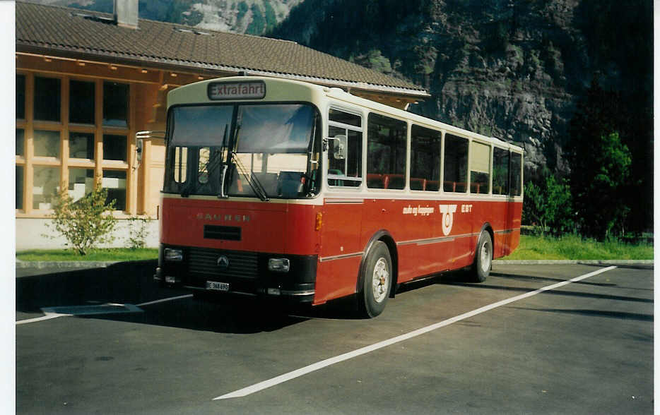 (015'021) - AAGK Koppigen - Nr. 2/BE 368'690 - Saurer-Leyland/Lauber (ex Flck, Brienz) am 8. September 1996 in Kandersteg