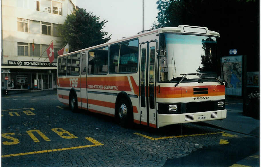 (015'032) - TSG Blumenstein - Nr. 1/BE 26'784 - Volvo/R&J am 11. September 1996 beim Bahnhof Thun