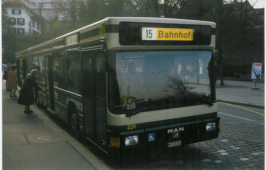 (016'619) - SVB Bern - Nr. 231/BE 513'231 - MAN am 26. Mrz 1997 in Bern, Brengraben