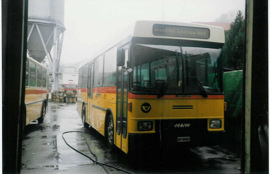 (018'329) - Zazzi, Disentis - GR 60'481 - NAW/Hess (ex P 24'455) am 2. August 1997 beim Bahnhof Disentis