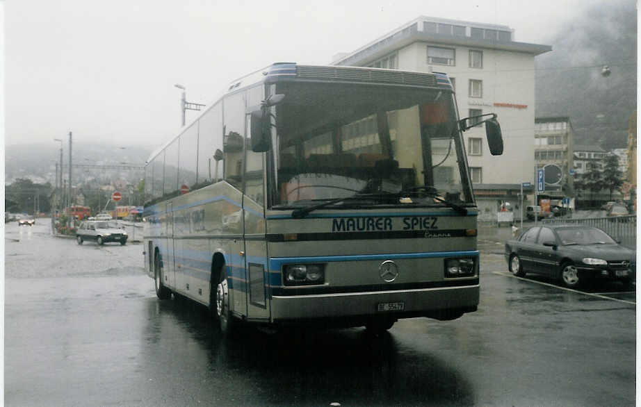 (018'337) - Maurer, Spiez - BE 55'479 - Mercedes/Padane am 2. August 1997 beim Bahnhof Chur