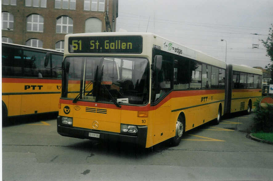 (018'419) - Cars Alpin Neff, Arbon - Nr. 10/TG 110'383 - Mercedes am 2. August 1997 beim Bahnhof Arbon