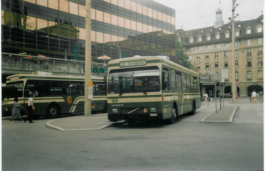 (018'512) - SVB Bern - Nr. 189/BE 451'189 - Volvo/Gangloff am 4. August 1997 beim Bahnhof Bern