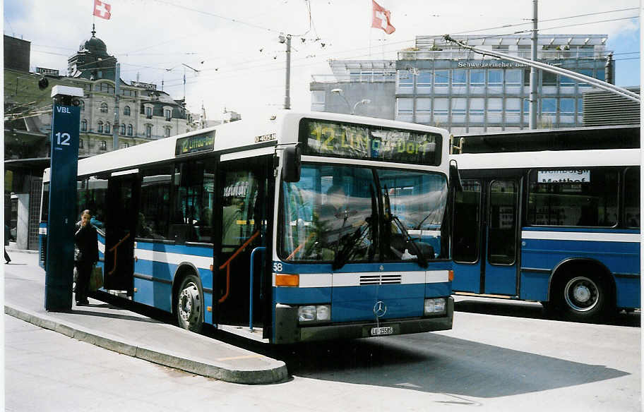 (022'336) - Gowa, Luzern - Nr. 58/LU 15'585 - Mercedes am 16. April 1998 beim Bahnhof Luzern