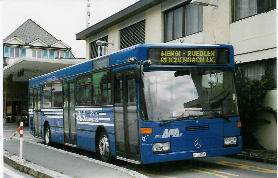(023'630) - AFA Adelboden - Nr. 3/BE 26'703 - Mercedes am 29. Juni 1998 beim Bahnhof Frutigen