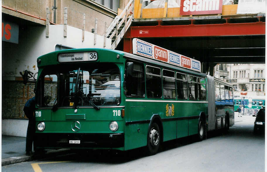 (024'005) - BVB Basel - Nr. 710/BS 3210 - Mercedes/FHS am 9. Juli 1998 in Basel, Schifflnde