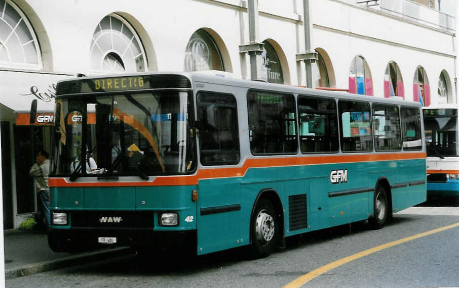 (025'227) - GFM Fribourg - Nr. 42/FR 486 - NAW/Hess am 15. August 1998 beim Bahnhof Fribourg