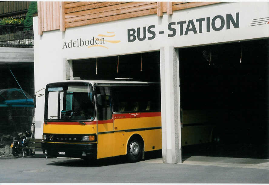 (025'606) - Geiger, Adelboden - Nr. 2/BE 26'853 - Setra (ex In Albon, Visp) am 16. August 1998 im Autobahnhof Adelboden (Teilaufnahme)