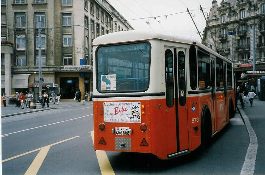 (025'620) - TL Lausanne - Nr. 973/VD 406'808 - Rochat/Lauber Personenanhnger am 22. August 1998 in Lausanne, Bel-Air