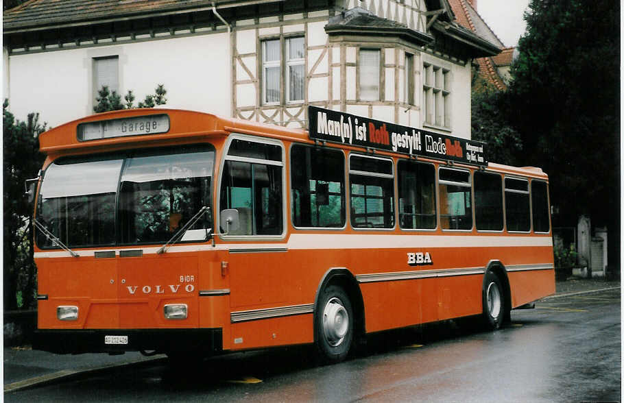 (026'105) - BBA Aarau - Nr. 126/AG 212'426 - Volvo/Hess am 5. September 1998 beim Bahnhof Aarau