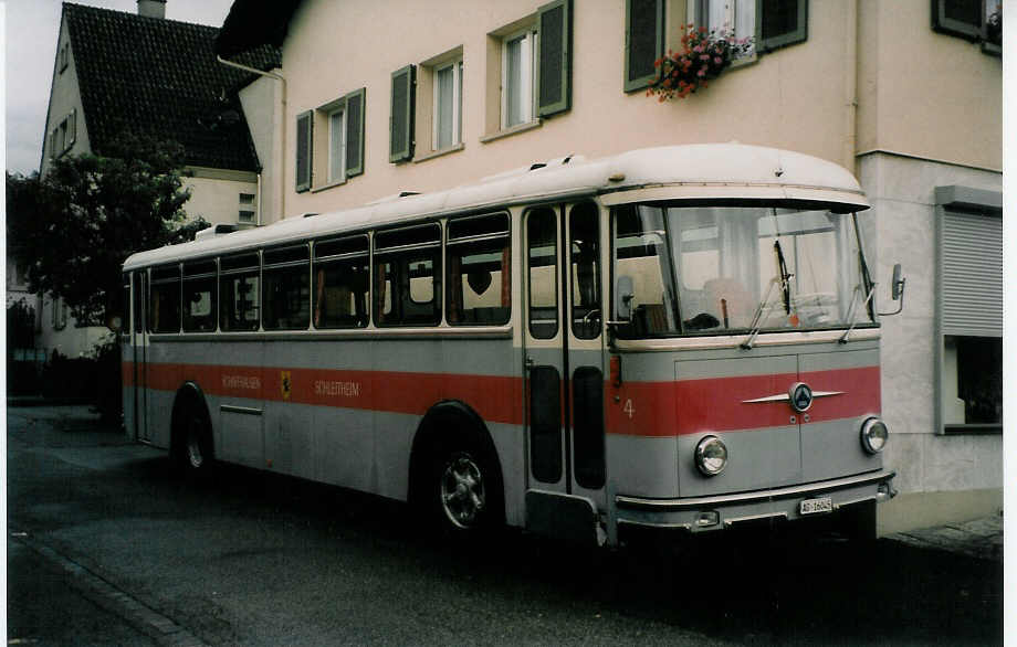 (026'109) - Schneiter, Wildegg - Nr. 4/AG 16'045 - Saurer/Tscher (ex Graf, Kttigen; ex ASS Schleitheim Nr. 4) am 5. September 1998 in Wildegg