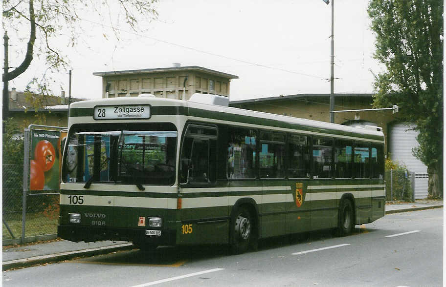 (027'231) - SVB Bern - Nr. 105/BE 500'105 - Volvo/R&J am 10. Oktober 1998 in Bern, Brunnadernstrasse