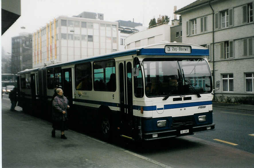 (028'528) - ZVB Zug - Nr. 37/ZG 3387 - FBW/Hess am 31. Dezember 1998 in Zug, Bundesplatz