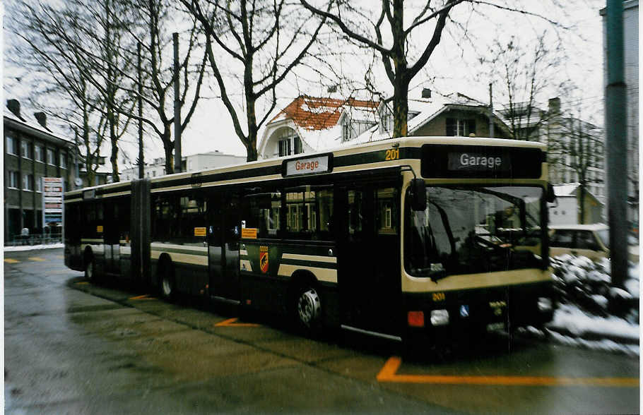 (029'601) - SVB Bern - Nr. 201/BE 500'201 - MAN am 24. Februar 1999 in Bern, Bachmtteli
