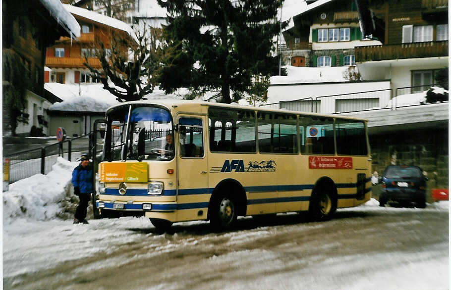 (029'609) - AFA Adelboden - Nr. 16/BE 25'753 - Mercedes/Vetter (ex FART Locarno Nr. 3) am 28. Februar 1999 beim Autobahnhof Adelboden
