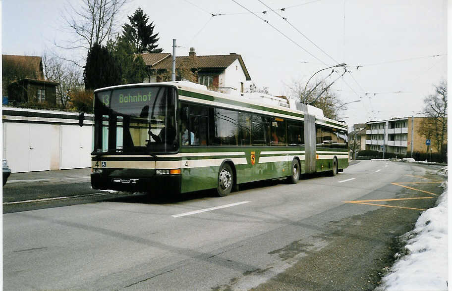 (029'803) - SVB Bern - Nr. 4 - NAW/Hess Gelenktrolleybus am 1. Mrz 1999 in Bern, Bmpliz