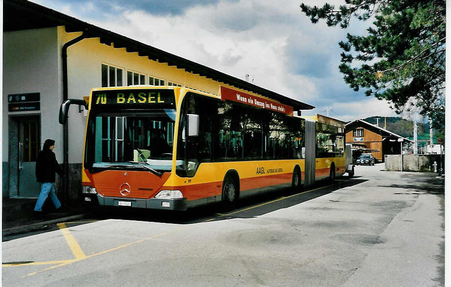 (031'026) - AAGL Liestal - Nr. 99/BL 6442 - Mercedes am 19. April 1999 beim Bahnhof Liestal