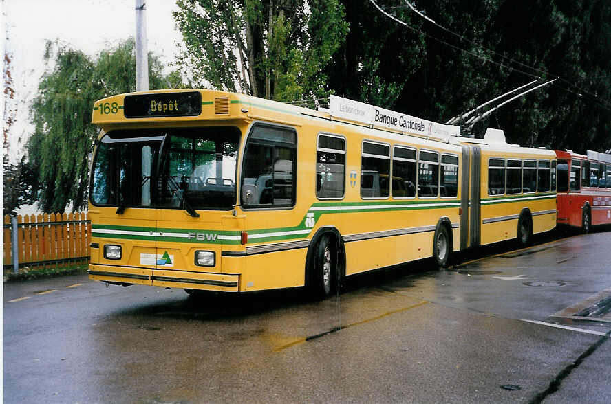 (033'209) - TN Neuchtel - Nr. 168 - FBW/Hess Gelenktrolleybus am 6. Juli 1999 in Neuchtel, Dpt