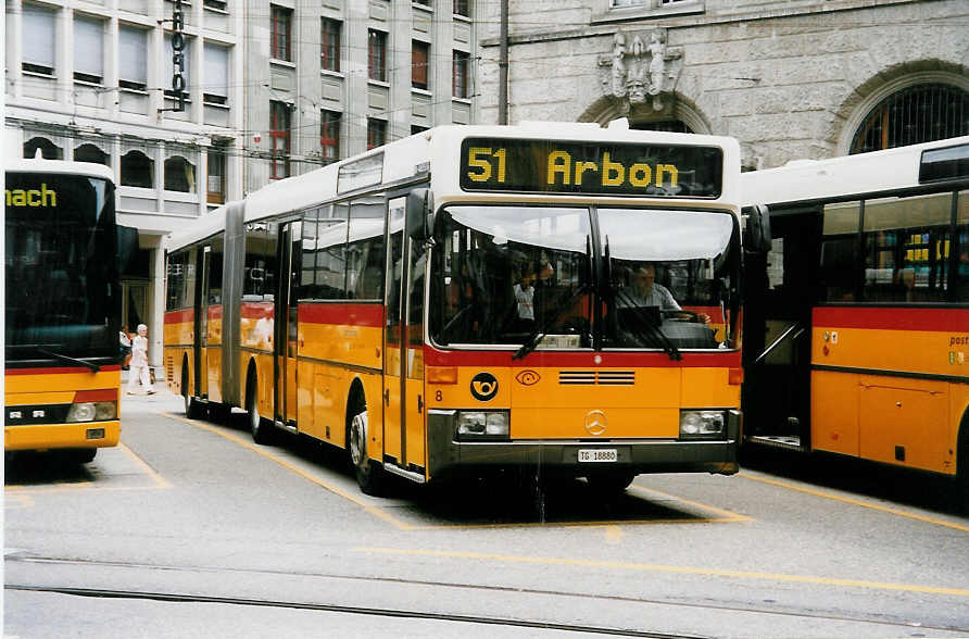 (034'732) - Cars Alpin Neff, Arbon - Nr. 8/TG 18'880 - Mercedes am 19. Juli 1999 beim Bahnhof St. Gallen
