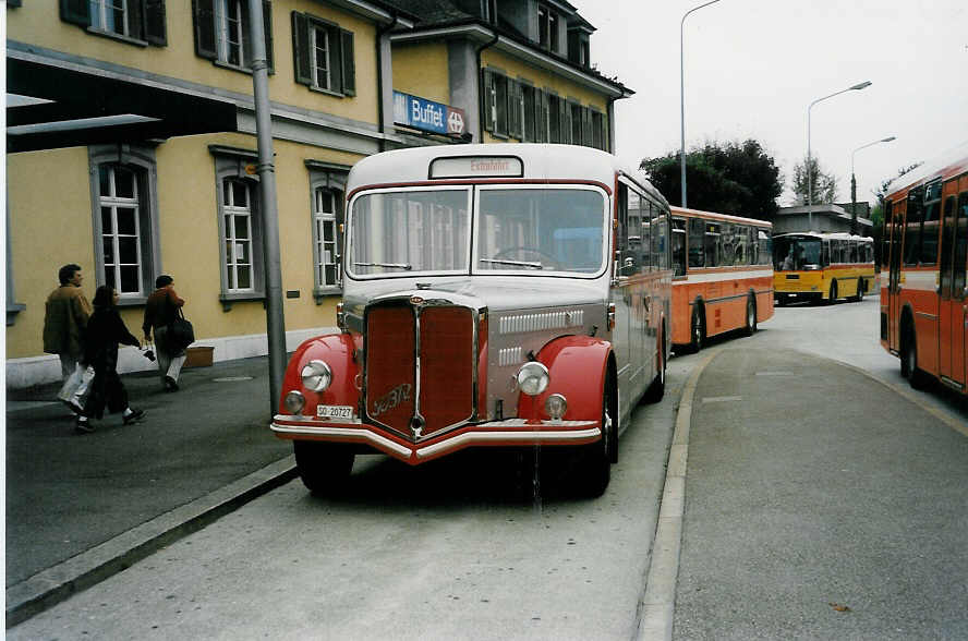 (037'007) - BSU Solothurn - Nr. 11/SO 20'727 - FBW/Hess am 19. September 1999 beim Hauptbahnhof Solothurn