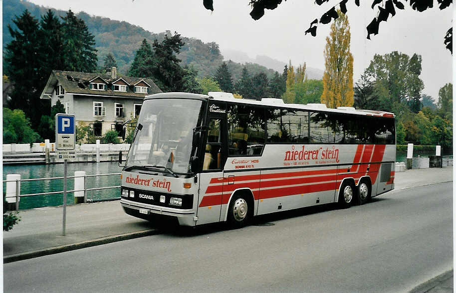 (037'314) - Niederer, Stein - SG 4494 - Scania/Auwrter am 12. Oktober 1999 bei der Schifflndte Thun