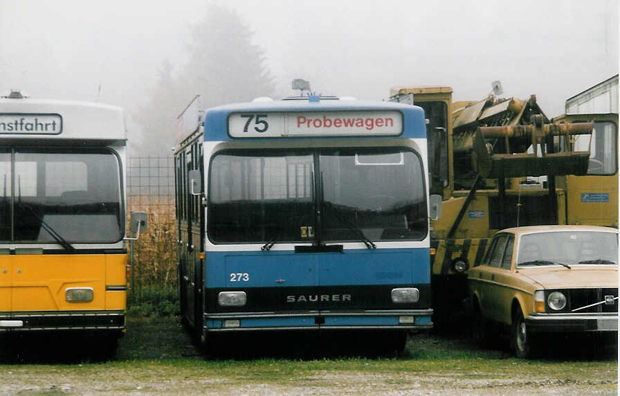 (037'422) - VBZ Zrich - Nr. 273 - Saurer/R&J am 30. Oktober 1999 in Herzogenbuchsee, Heiniger