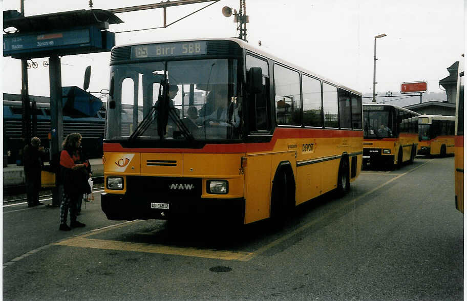 (037'503) - Voegtlin-Meyer, Brugg - Nr. 78/AG 14'812 - NAW/Hess am 30. Oktober 1999 beim Bahnhof Brugg
