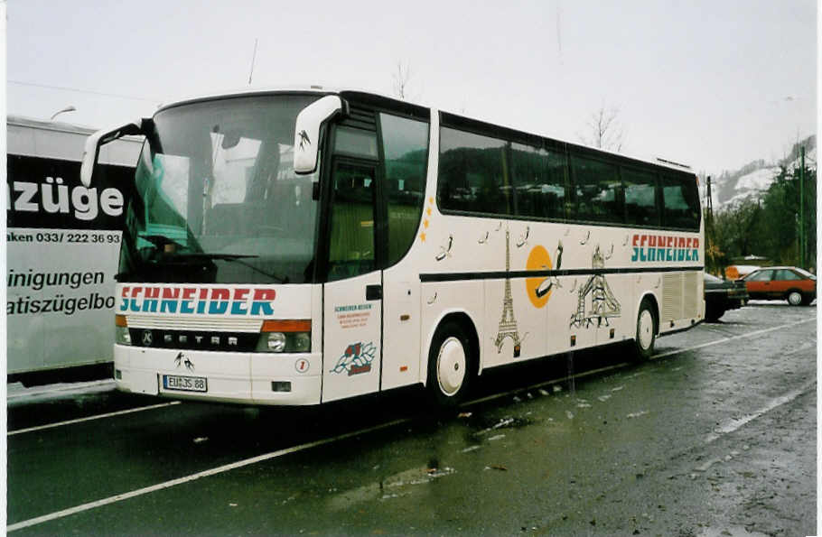 (038'108) - Aus Deutschland: Schneider, Mechernich - Nr. 1/EU-JS 88 - Setra am 28. Dezember 1999 in Thun, Seestrasse