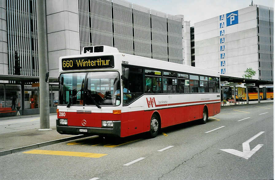 (041'924) - WV Winterthur - Nr. 280/ZH 640'280 - Mercedes (ex VBZ Zrich Nr. 620) am 13. Juli 2000 in Zrich, Flughafen