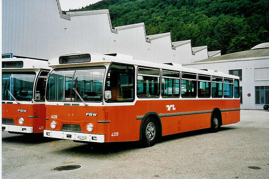 (043'109) - TL Lausanne - Nr. 409/BE 2092 U - FBW/Hess am 6. September 2000 in Biel, BTR