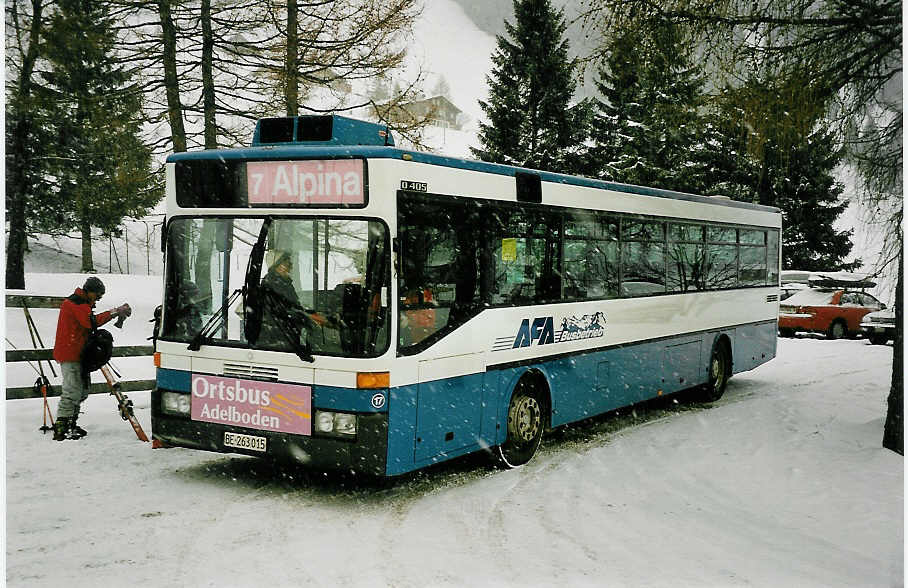 (044'322) - AFA Adelboden - Nr. 17/BE 263'015 - Mercedes (ex Frhlich, Zrich Nr. 603; ex VBZ Zrich Nr. 682) am 30. Dezember 2000 in Adelboden, Alpina