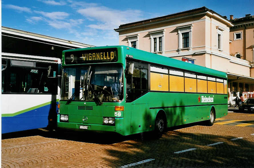 (046'130) - ACT Lugano - Nr. 56/TI 179'336 - Mercedes (ex Nr. 26) am 24. April 2001 beim Bahnhof Lugano