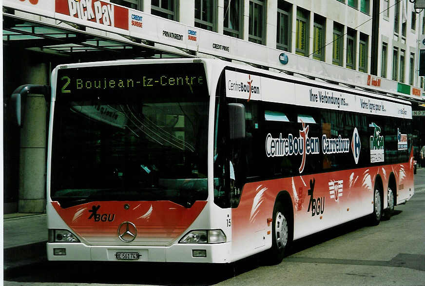 (046'604) - BGU Grenchen - Nr. 15/BE 561'743 - Mercedes am 14. Mai 2001 in Biel, Guisanplatz (Einsatz VB)