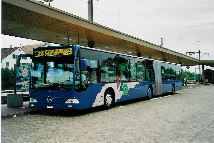 (047'916) - VZO Grningen - Nr. 59/ZH 691'893 - Mercedes am 12. Juli 2001 beim Bahnhof Wetzikon