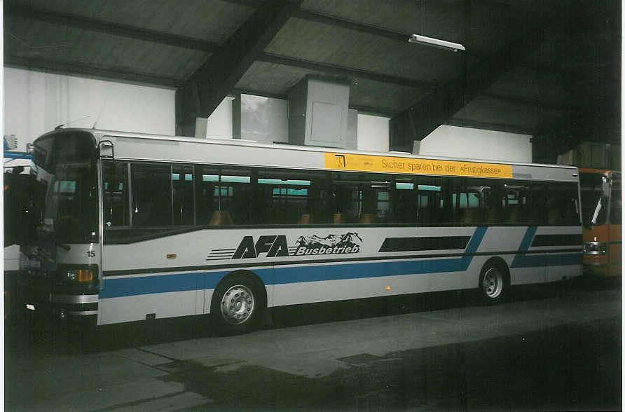 (048'008) - AFA Adelboden - Nr. 15/BE 26'974 - Setra (ex TPYG Yverdon Nr. 5) am 15. Juli 2001 im Autobahnhof Adelboden