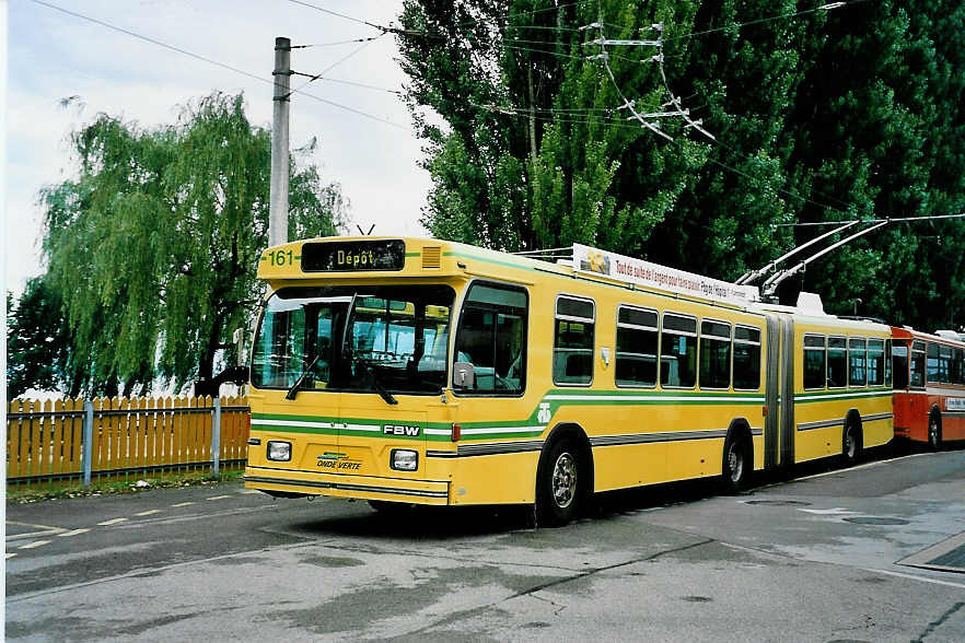(048'805) - TN Neuchtel - Nr. 161 - FBW/Hess Gelenktrolleybus am 6. August 2001 in Neuchtel, Dpt