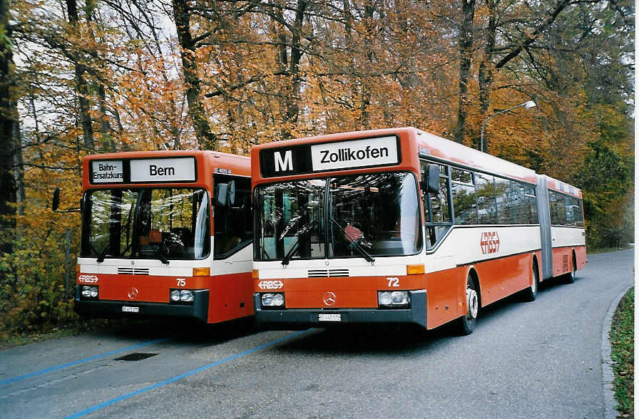 (050'637) - RBS Worblaufen - Nr. 72/BE 440'172 - Mercedes am 18. November 2001 in Worblaufen, Garage
