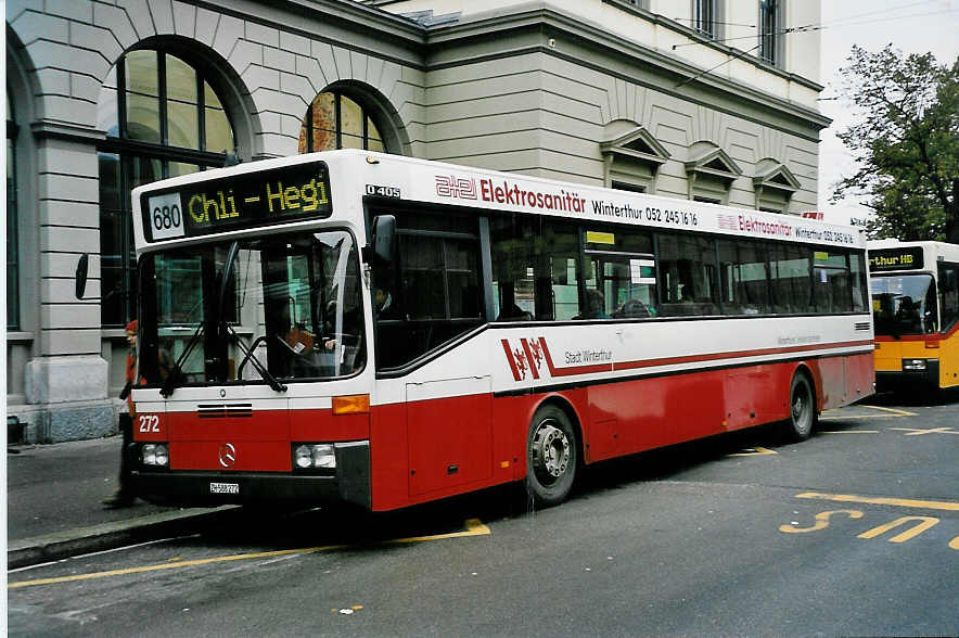 (050'725) - WV Winterthur - Nr. 272/ZH 588'272 - Mercedes am 19. November 2001 beim Hauptbahnhof Winterthur