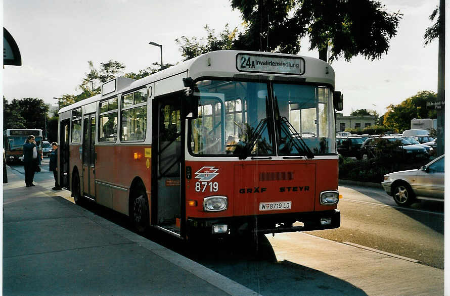 (056'336) - Wiener Linien - Nr. 8719/W 8719 LO - Grf/Steyr am 7. Oktober 2002 in Wien, Kagran