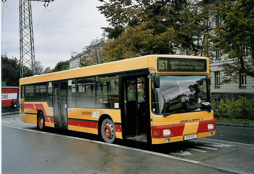(056'516) - Bundesbus - BD 2510 - Grf&Stift am 8. Oktober 2002 in Wien, Htteldorf