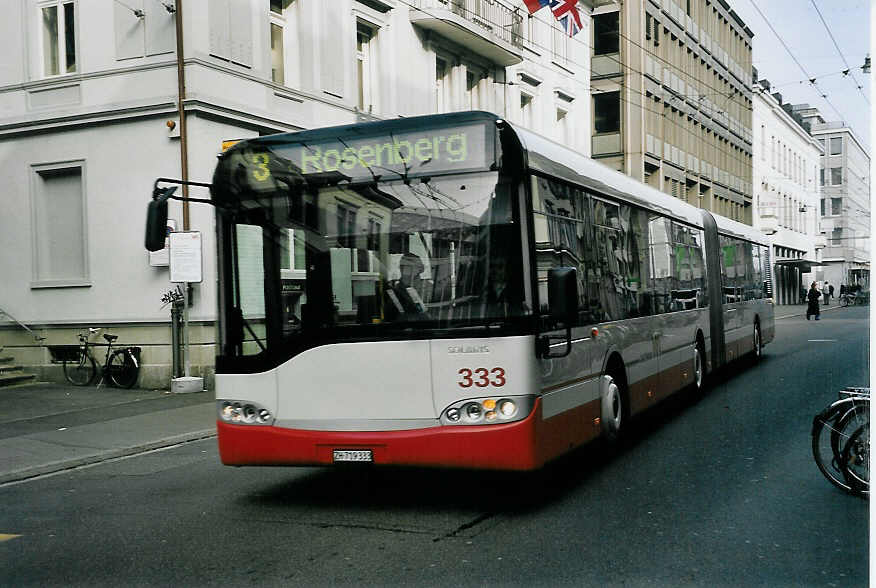 (058'928) - WV Winterthur - Nr. 333/ZH 719'333 - Solaris am 20. Februar 2003 beim Hauptbahnhof Winterthur