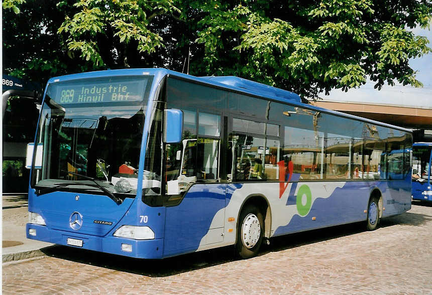 (060'720) - VZO Grningen - Nr. 70/ZH 558'870 - Mercedes am 21. Juni 2003 beim Bahnhof Wetzikon