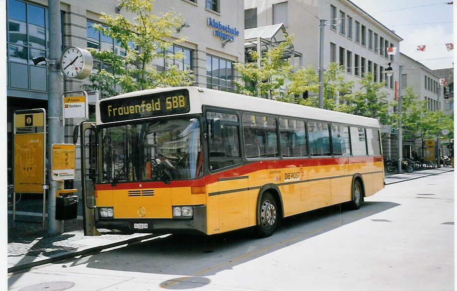 (061'927) - PostAuto Thurgau-Schaffhausen - Nr. 8/TG 158'208 - Mercedes/Lauber (ex P 25'375) am 25. Juli 2003 beim Bahnhof Frauenfeld