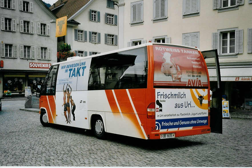(062'026) - AAGU Altdorf - Nr. 34/UR 9035 - Mercedes/Auwrter am 28. Juli 2003 in Altdorf, Telldenkmal