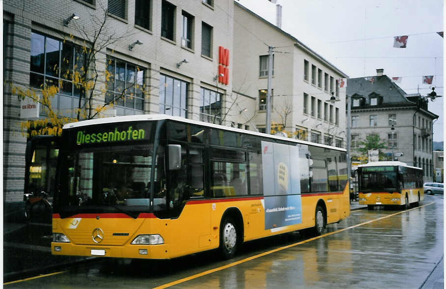 (063'710) - PostAuto Thurgau-Schaffhausen - Nr. 11/TG 158'088 - Mercedes (ex P 25'385) am 9. Oktober 2003 beim Bahnhof Frauenfeld