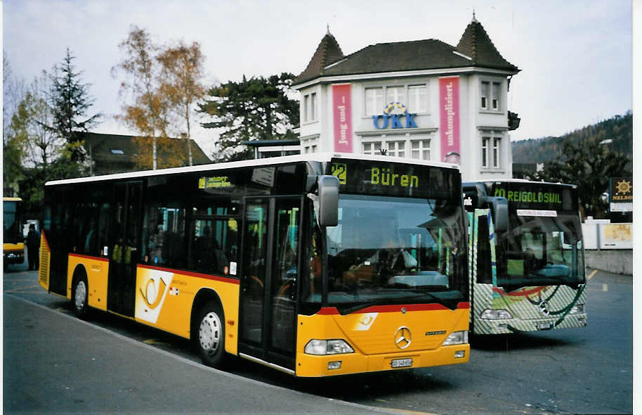(064'321) - PostAuto Nordwestschweiz - SO 148'656 - Mercedes (ex P 25'252) am 15. November 2003 beim Bahnhof Liestal