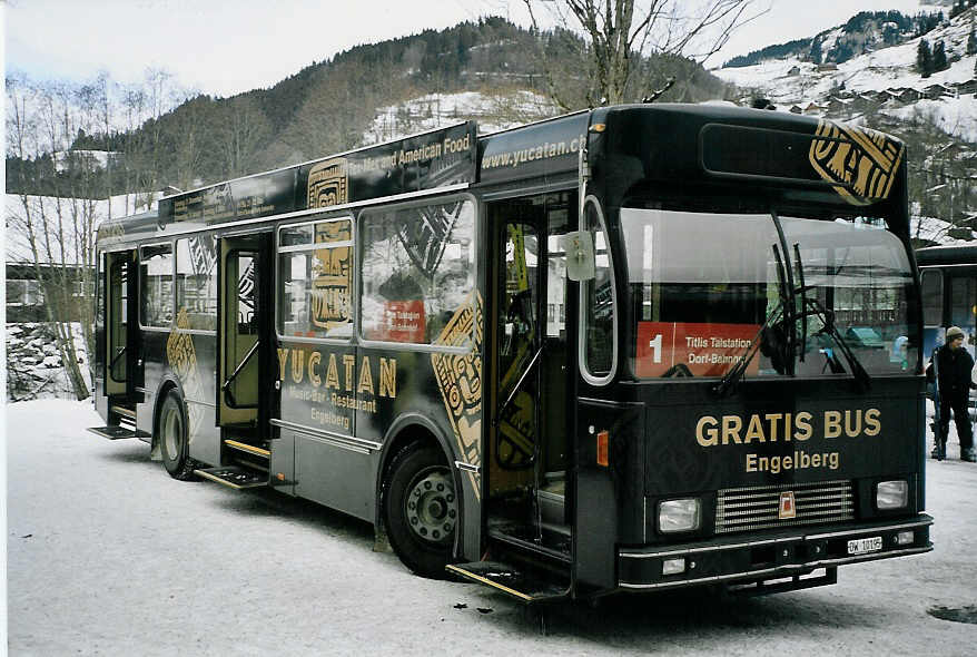 (064'814) - EAB Engelberg - OW 10'195 - Volvo/R&J (ex STI Thun Nr. 28; ex SAT Thun Nr. 28) am 27. Dezember 2003 in Engelberg, Talstation Titlis