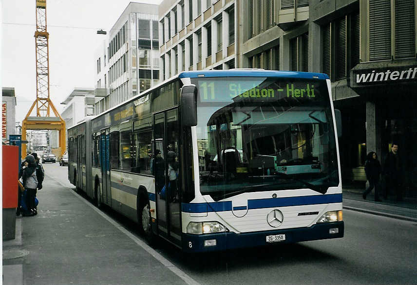 (065'731) - ZVB Zug - Nr. 8/ZG 3358 - Mercedes am 28. Februar 2004 in zug, Postplatz